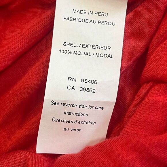 Theory Red Modal Bubble Hem Draped Sleeveless Minimalist Dress Sz M - Picture 7 of 7